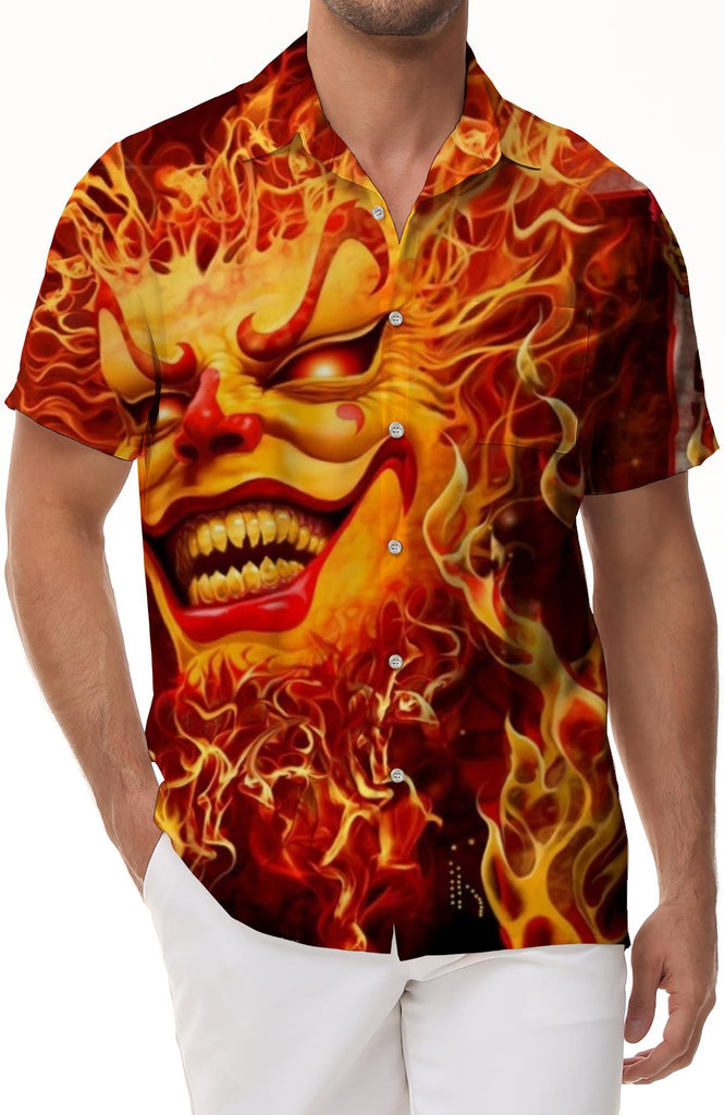 Sexy Crazy Clown 3D Printed Shirt Men's Short Sleeve Horror Movie Style Casual Summer Tops