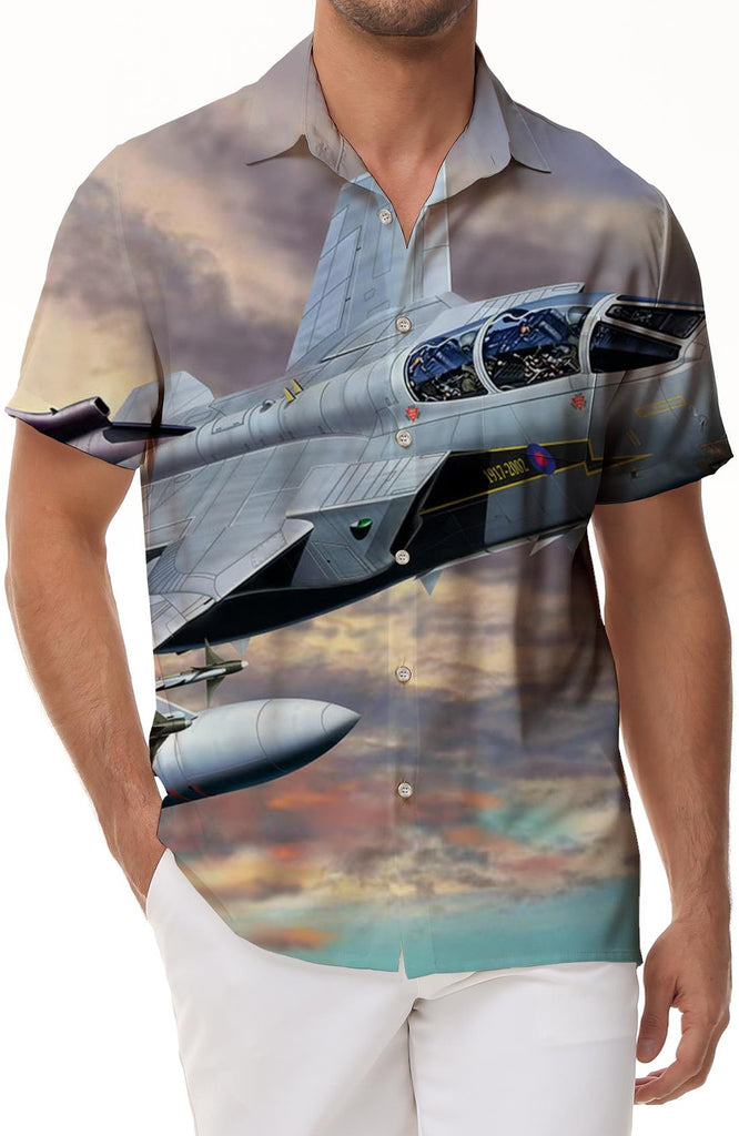 3D digital printing tropical four seasons Hawaiian button lapel pocket men's casual loose beach vacation tops