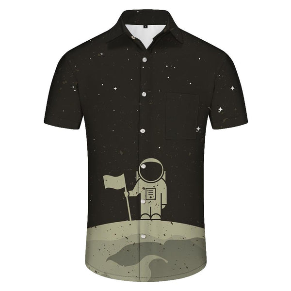 
Comfortable Men's Astronaut Hawaiian Shirt Men's Casual Button Shirt Short Sleeve Hawaiian Shirt Tops
                