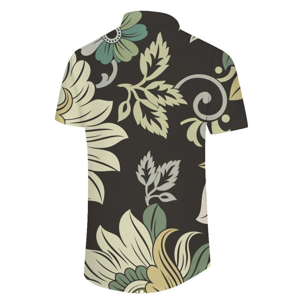 
3D digital print pattern Hawaiian button lapel daily outdoor fishing style short sleeve shirt men
                