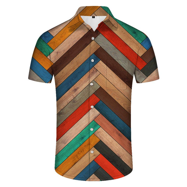 
Geometric Art Tropical Hawaiian Button Lapel Men's Casual Loose Everyday Street Outdoor Fishing Short Sleeve Shirt
                