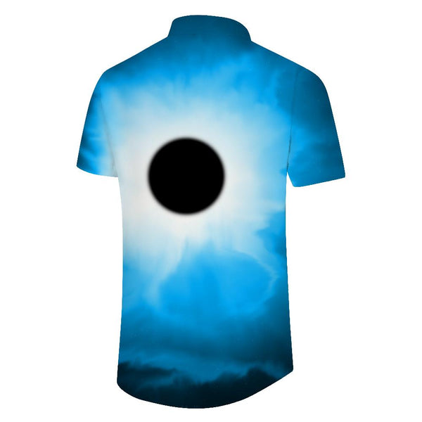 
Short-sleeved casual men's black ripped blue summer style tropical style short-sleeved shirt tropical loose clothing
                