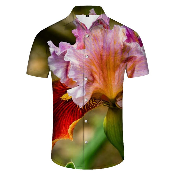 
Botanical Print Summer Mens Beach Hawaiian Shirt Casual Short Sleeve Lapel Shirt Resort Wear
                