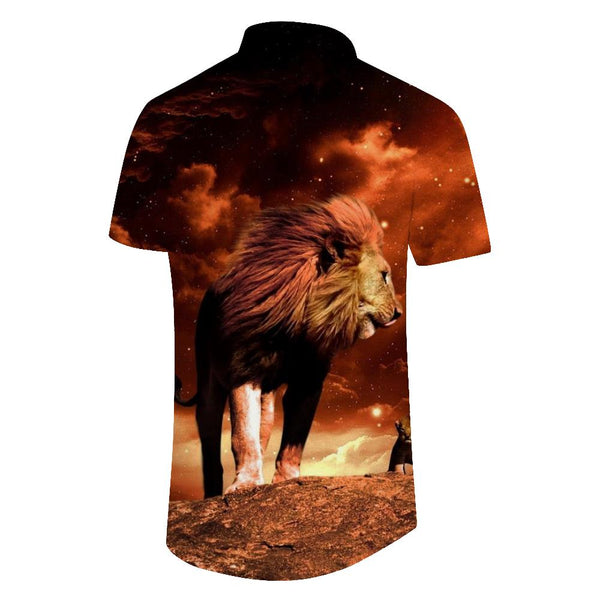 
Social Fashion Men's Short Sleeve Lapel Button Shirt Print Hawaiian Beach Casual Men's Tops Summer
                