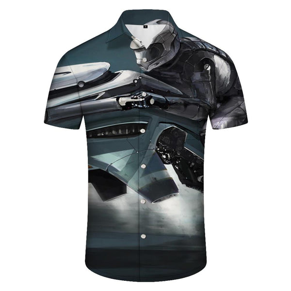 
Alien Fighter Car Polyester Short Sleeve Shirt Hawaiian Button Short Sleeve Shirt Loose Daily Vacation Travel Men's Shirt Short Sleeve
                