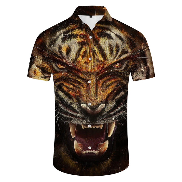 
Carnivore Men's Casual Tiger Print Short Sleeve Hawaiian Casual Loose Top
                