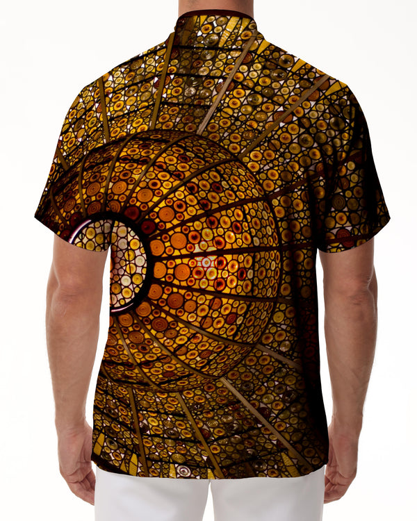 
Art lamp print men's fashion everyday street shirt pattern flower hawaiian tropical four seasons button pocket lapel 3d digital print pattern
                