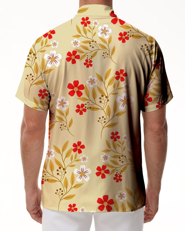 
Men's Floral Seaside Beach Party Hawaiian Fashion Lapel Beach Shirt Printed Button Top
                