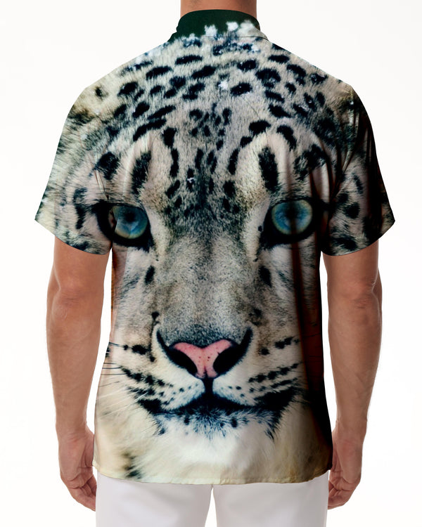 
Men's Snow Tiger Print Short Sleeve Hawaiian Button Fashion Shirt Short Sleeve Seaside Vacation Travel
                