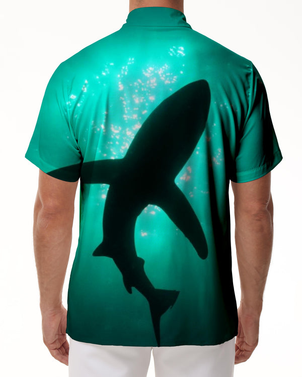 
Shark Hunting Button Men's Casual Wild Shark Hawaiian Short Sleeve Summer Shirt in Colorful Colors
                