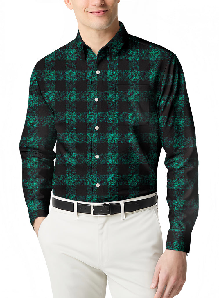 Classic Men's Flannel Shirt with a Plaid Design and Slim Fit