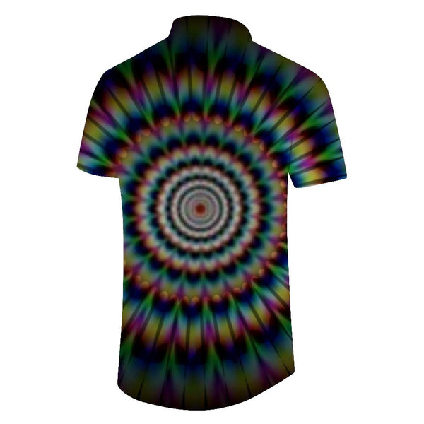 
Printed Men's Trippy Hawaii Novelty Approach Psychedelic Printed Casual Button Shirt Short Sleeves
                