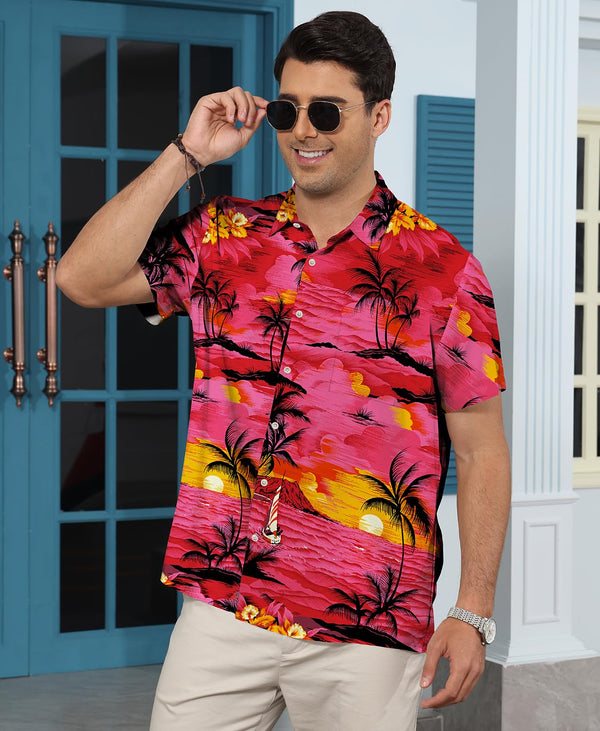 
Hawaiian Shit for Men Beach Summer Mens Buton Down Short Sleeve Shit Tropical Vacation Casual Clothes
                