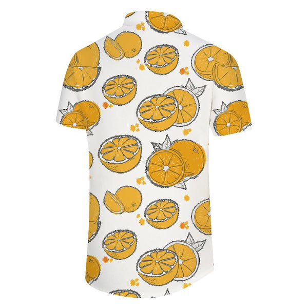 
Mens Hawaiian Shirt Cute Orange Beach Summer Cuban Shirt Summer Short Sleeve Button Shirt
                