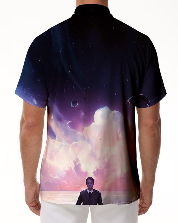 
Anime Clouds New Fashion Trend Cool High Retro Collar Hawaiian Casual Shirt Short Sleeve
                