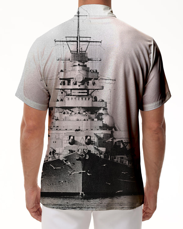 
WWII aircraft carrier gray breathable comfortable fashion Hawaiian tropical men's casual daily street outdoor
                