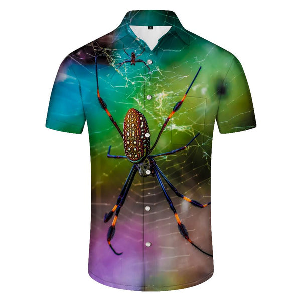 
Hawaiian Shirt Men's Short Sleeve Button Shirt Venomous Spider Hunting Web Casual Beach Shirt Short Sleeve
                