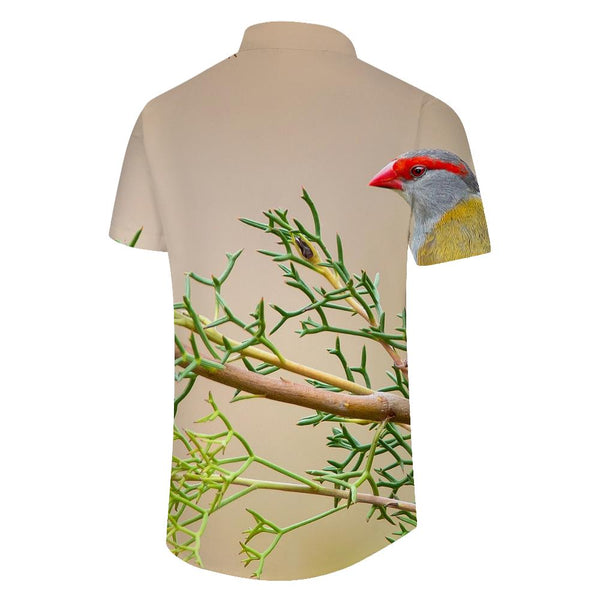 
Colorful birds on brown trees tropical rainforest animal pink 3D men's casual shirt summer beach print pattern Hawaiian seaside vacation tops
                