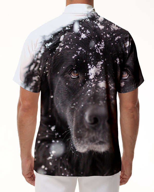
Black Labrador Retriever American Flag Men's Shirt Short Sleeve Sports Casual Hawaiian Short Sleeve Shirt Tops
                