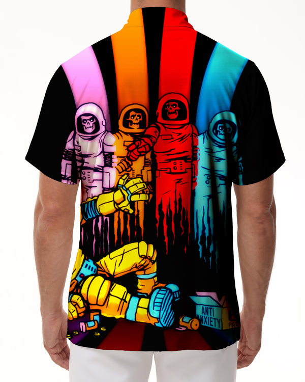 
Rainbow Skull Abstract Short Sleeve Shirt Men's Breathable Retro Shirt Astronaut Button Short Sleeve Hawaiian Shirt Short Sleeve
                