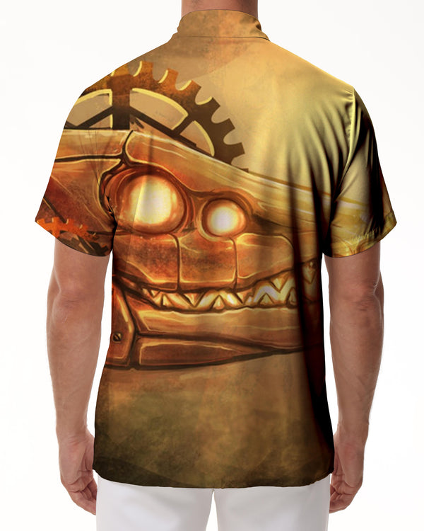 
Abstract evil crocodile men's short sleeve shirt Cuban collar button down top Hawaiian rainforest short sleeve
                