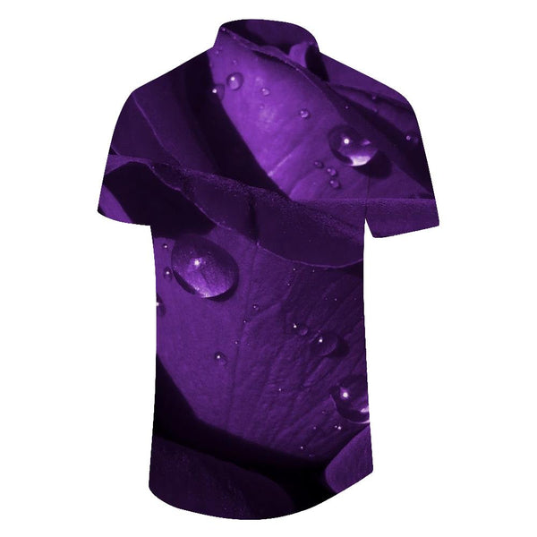 
Purple Rose Fashion Trend Men's Hawaiian Shirt Comfortable Fashion Short Sleeve Outdoor Fishing Shirt Purple Flowers
                