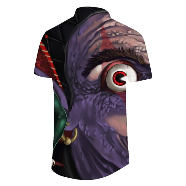 
Ghoul Zombie Head Printed Men's Casual Short Sleeve Comfortable Breathable Loose Retro Abstract Comfortable Rap Shirt Short Sleeve
                