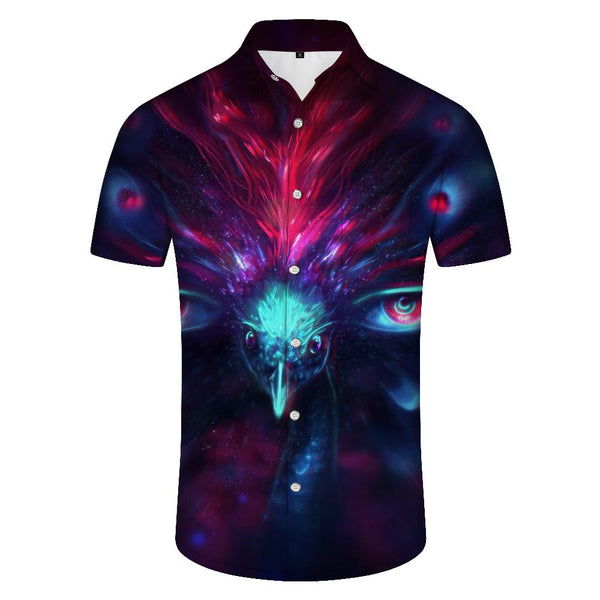 
Biological fantasy phoenix pattern men's leisure summer four seasons 3D digital printing pattern leisure beach play short sleeve
                