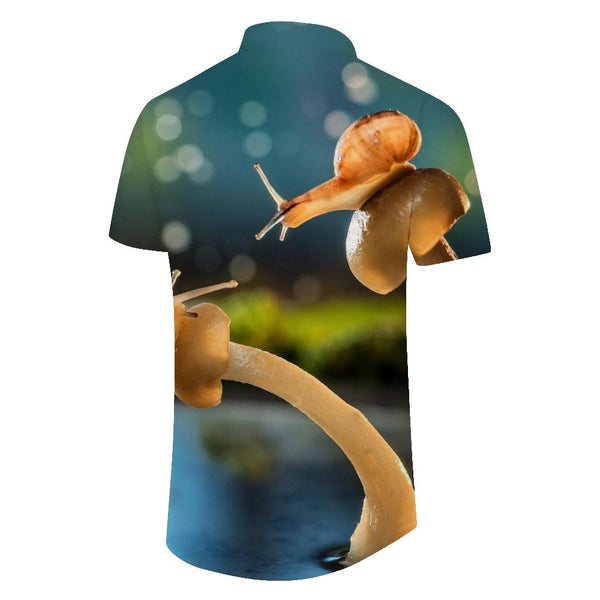
Snail Reptile Fun Men's Casual Short Sleeve Shirt Hawaiian Button Lapel Tropical Four Seasons Short Sleeve Shirt Tops
                