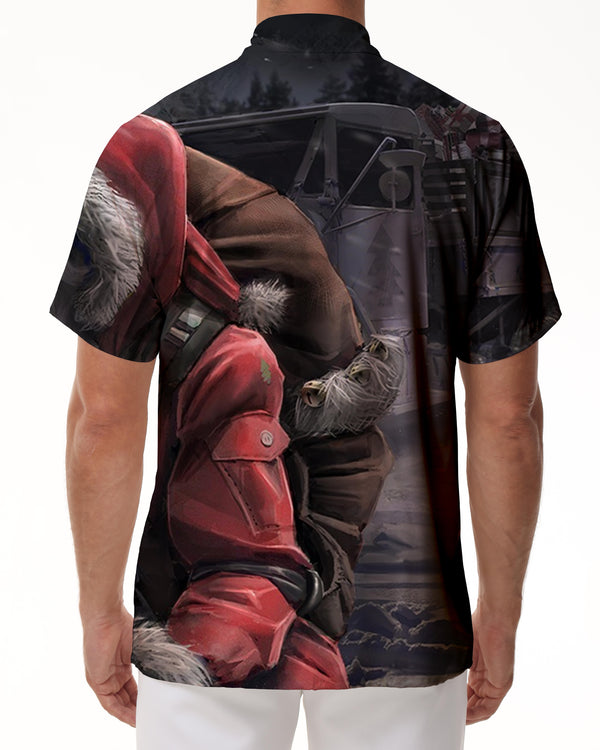 
Fashion men short sleeve Hawaiian shirt tops Santa Claus 3D print shirt summer casual beach
                