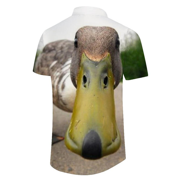 
Wild Duck Print Men's Short Sleeve Button Down Dress Shirt Casual Fashion Regular Fit Beach Summer Shirt Animal
                