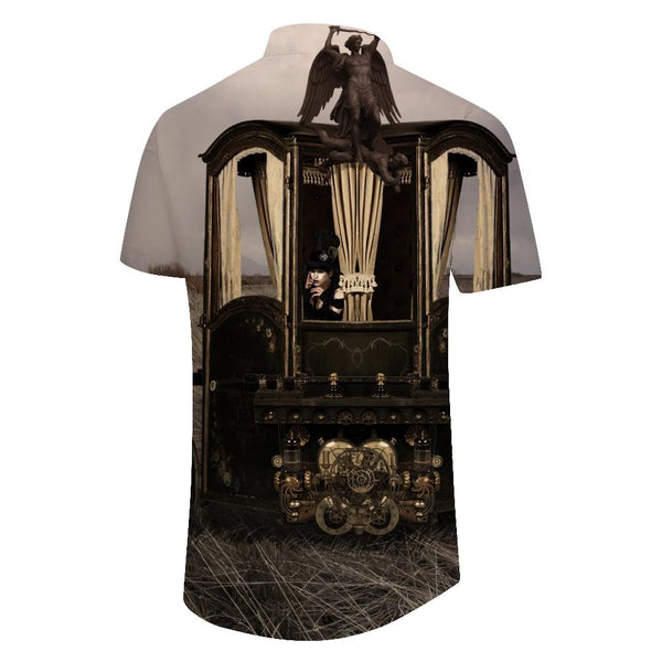 
Hawaiian button down short sleeve shirt character men casual street everyday simple clothes summer beach shirt
                