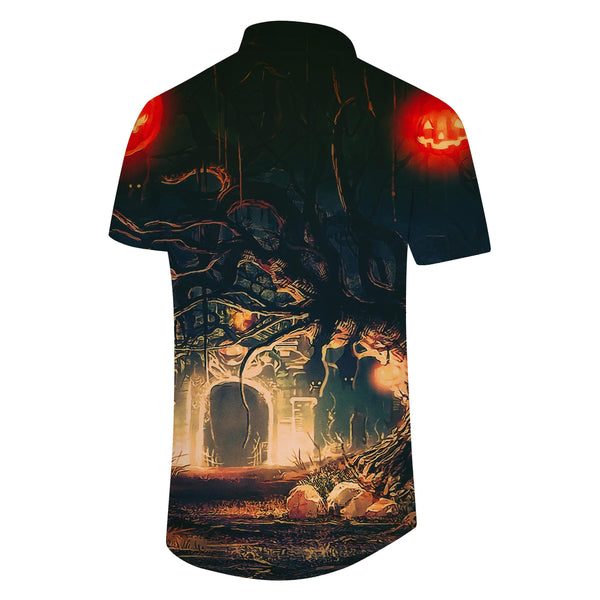 
Retro Horror Atmosphere Halloween Style Men's Shirt Button 3D Printed Pattern Suitable for Summer Beach
                