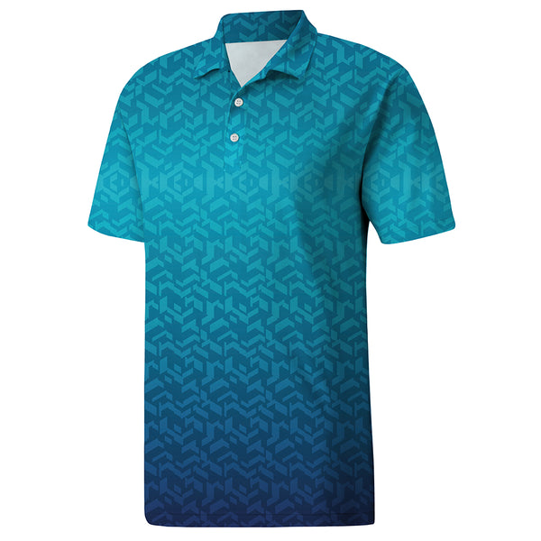 Men’s Blue Gradient Polo Shirt for Outdoor Activities – Lightweight Feel, Modern Fit