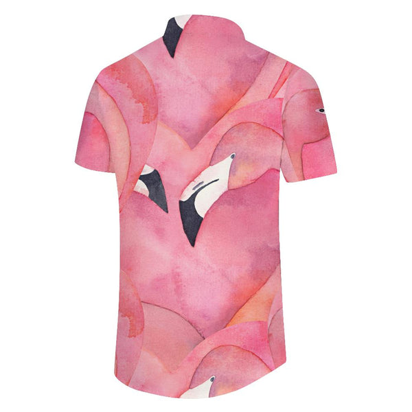 
Flamingo Mens Casual Everyday Streetwear Summer Outfit Button-Up Beach Shirt Loose Fashion Animal Short Sleeve
                