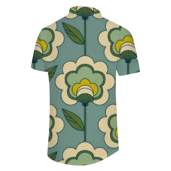 
Interesting retro daily travel casual loose men's Hawaiian tropical vacation seaside short-sleeved shirt regular style
                