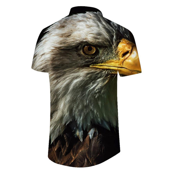 
King Hunter Men's Bald Eagle Shirt Summer Short Sleeve Top Animal Theme Sweatshirt Realistic Pattern
                