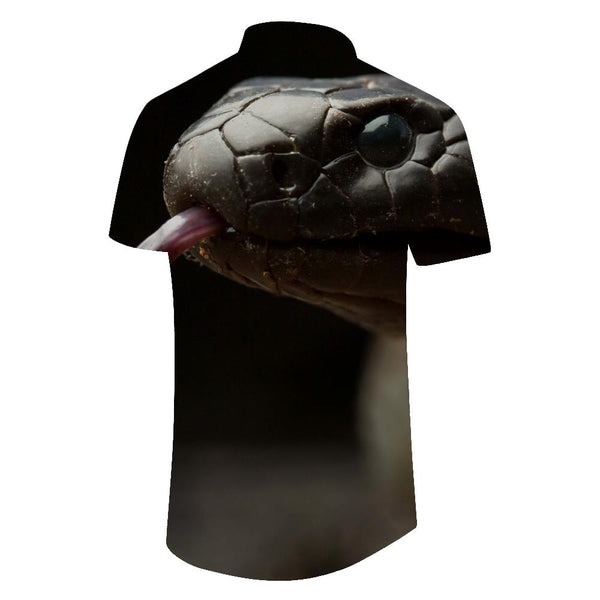 
Snake print men's summer 3D printing short sleeve shirt summer new women's fashion street vacation ocean beach clothing
                