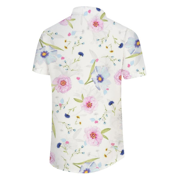 
Romantic Floral Men's Printed Short Sleeve Shirt Casual Button-Down Shirt with Pockets Hawaiian Button Lapel Short Sleeve
                