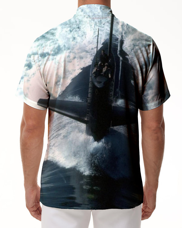 
Big plane of the waves Men's Hawaiian shirt Casual button-down lapel top Summer short-sleeved shirt fashion
                