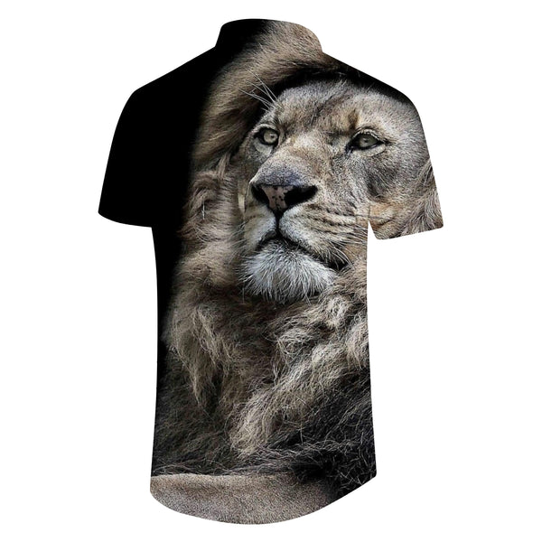 
Summer new men's shirt fierce lion 3d print animal pattern casual men's shirt fashionable loose men's shirt trendy men's shirt
                