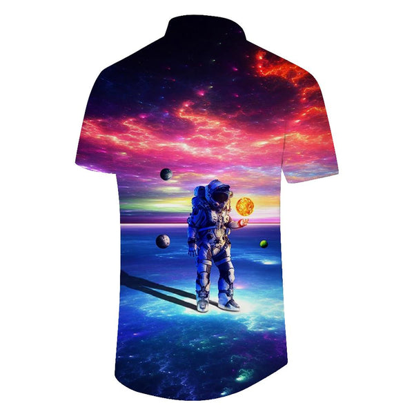 
Galaxy Astronaut Astronaut Casual Button Hawaiian Shirt Men's Art Fashion Design Short Sleeve
                