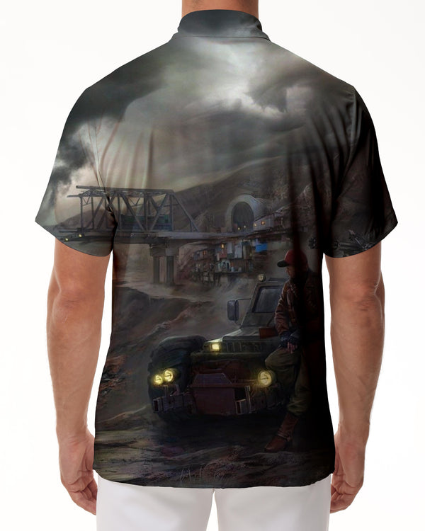 
Retro Development Channel Men's Casual Loose Short Sleeve Shirt Hawaii Four Seasons Beach Party
                