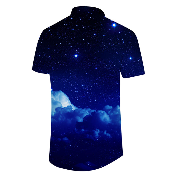 
Men's Hawaiian Everyday Shirt Lapel Shirt Summer 3D Print Pattern Cloud Print Short Sleeve Top Casual Beach Shirt Blue
                