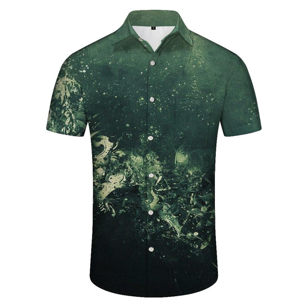 
Hawaiian Button Art Men's Casual Loose Beach Shirt Short Sleeve Men's Casual Loose Regular Style
                