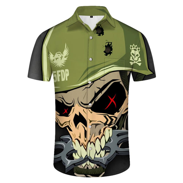 
3D Printed Tops Men Hip Hop Skull Pattern Loose Men Streetwear Summer Lapel Fashion Casual Retro Short Sleeve
                