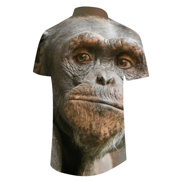 
Casual Animal Monkey Short Sleeve Shirt Men's Vacation Outdoor Fishing Short Sleeve Shirt Hawaiian Button Lapel Short Sleeve Shirt
                