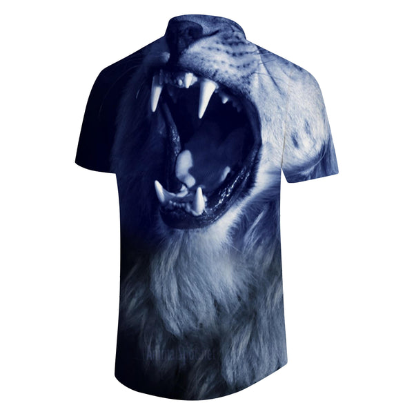 
Animal Wolf Cub Howling Style Men's Vintage Shirt Hawaiian Button-down Short Sleeve Beach Shirt Outdoor
                