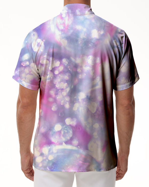 
Hazy Bubble Tropical Hawaiian Button Pocket Lapel Short Sleeve Shirt Men's Casual Comfortable Button Shirt Design
                
