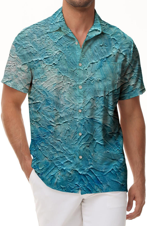 Sketchpad Abstract Blue Hawaiian Shirt Men's Casual Short Sleeve Button Beach Shirt Personalized
